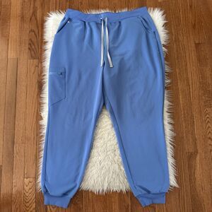 Figs Scrub Pants Women’s XXL Zamora Joggers High Waisted Ceil Blue Medical Nurse